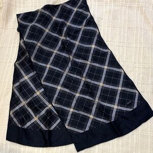 Echo Navy Plaid Scarf silky